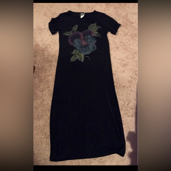 LAST CHANCE Vintage short sleeve Bodycon dress maxi length, Size: Medium/Large - Picture 6 of 7